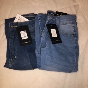 2 FashionNova size 0 jeans with holes